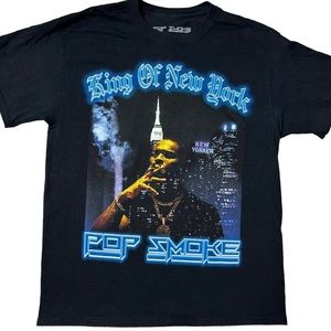 Pop Smoke Official Merch King Of New York Graphic T-Shirt Black Unisex Sz L